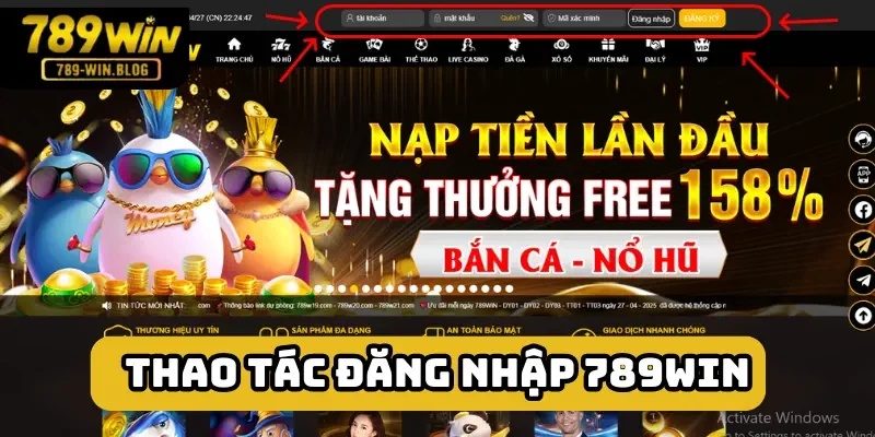 Thao tác đăng nhập 789win rất dễ dàng Thao tác đăng nhập 789win rất dễ dàng