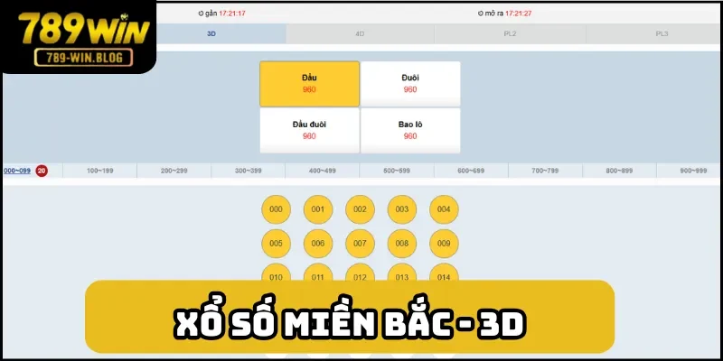 Xổ số miền Bắc kiểu chơi 3D Xổ số miền Bắc kiểu chơi 3D